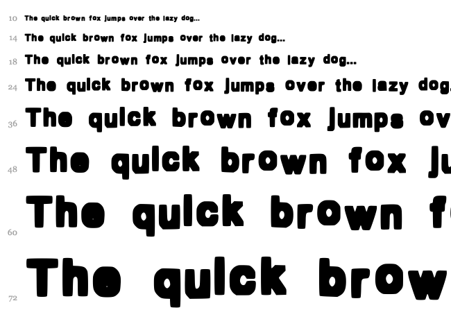 Bold Box font waterfall